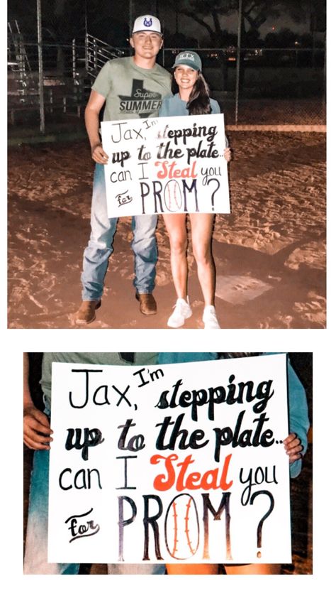 cute baseball promposal. girl ask guy! Softball Promposal, Baseball Promposal, Girl Ask Guy, Creative Prom Proposal Ideas, Sadies Proposal, Cute Hoco Proposals, Prom Invites, Cute Promposals, School Dance Ideas