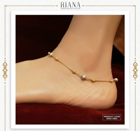 Gold Anklet Designs Kerala, Gold Anklets Indian Simple, Vangi Ring, Gold Anklets Indian, Bangel Design, Gold Ankle Chain, Pearl Bangles Gold, Simple Toe Nails, Breast Lift Exercise