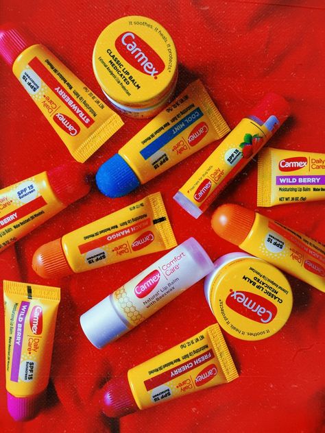 Carmex Lip Balm Collection, Carmex Lip Balm Aesthetic, Lip Balm Aesthetic, Carmex Lip Balm, Cute Lipstick, Lip Gloss Cosmetics, Lip Balm Collection, Only Aesthetic, Daily Sunscreen