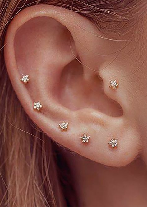 Pretty Ear Piercings, Daisy Studs, Flower Ear, Floral Studs, Flower Stud Earrings, Earring Post, Tiny Earrings, Tiny Stud Earrings, Flower Stud