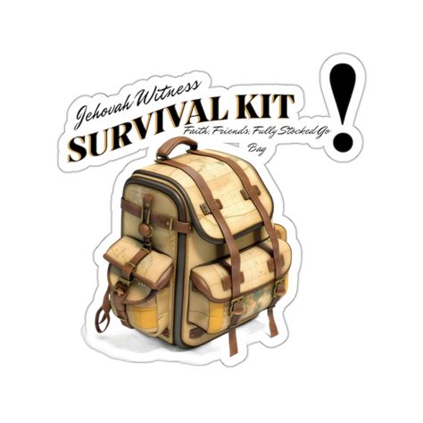 Kiss-Cut Stickers Survival Kit Jehovah Witness Gift Sticker, JWHumor by UniquelyOrganizedDes on Etsy Jehovah Witness Gifts, Pioneer Life, Jehovah Witness, Jehovah's Witnesses, Cut Stickers, Kiss Cut Stickers, Survival Kit, Gift Stickers, Indoor Decor