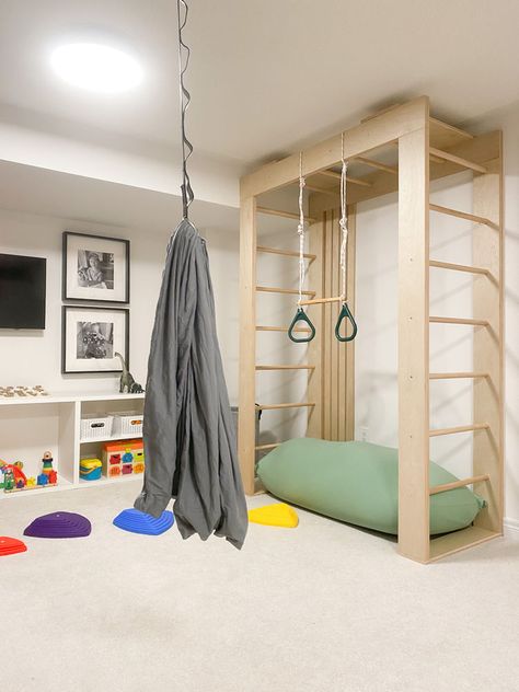 Sensory Kids Room, Active Playroom, Ultimate Basement, Sensory Playroom, Dream Playroom, Small Playroom, Indoor Playroom, Sensory Swing, The Incredible Journey