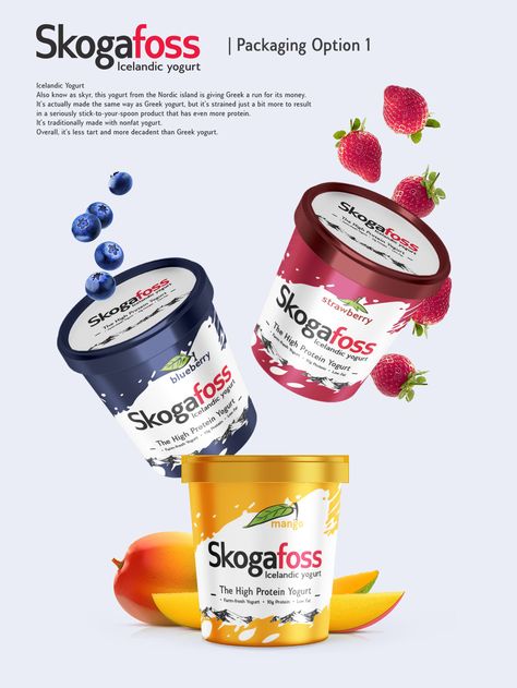 Frozen Yogurt Ideas, Yogurt Branding, Yogurt Design, Yogurt Packaging Design, Yoghurt Packaging, Yogurt Brands, Yogurt Packaging, Protein Yogurt, Ice Cream Packaging