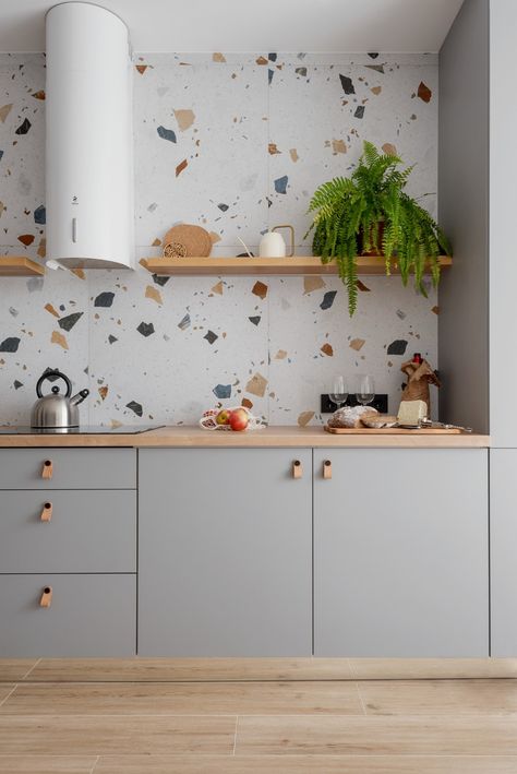 Terazzo Kitchen Tiles, Terrazo Kitchen Splashback, Terrazzo Tile Kitchen, Terrazzo Kitchen Floor, Terrazzo Backsplash, Kitchen Terrazzo, Terrazzo Kitchen, Best Kitchen Colors, Light Grey Kitchens