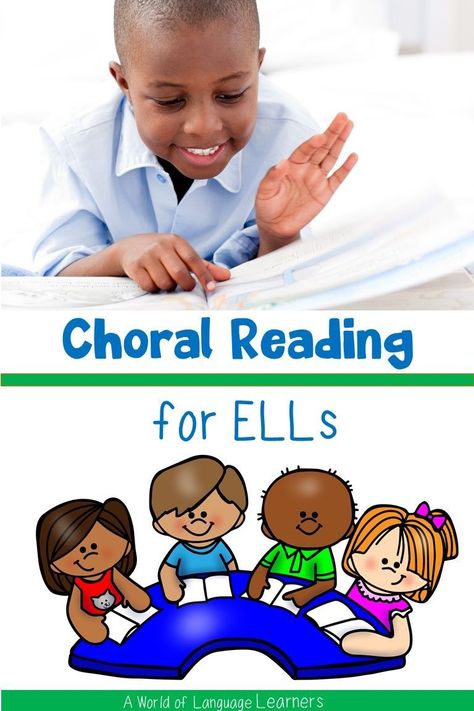 Use choral reading with ELLs to help students practice their reading fluency. This is a low stress way to quickly help students practice reading short poems, songs, and nursery rhymes. Choral Reading, Teaching Ell Students, Reading Fluency Passages, Teaching English Language Learners, Fluency Passages, Guided Reading Lessons, Social Stories Preschool, Ell Students, Practice Reading