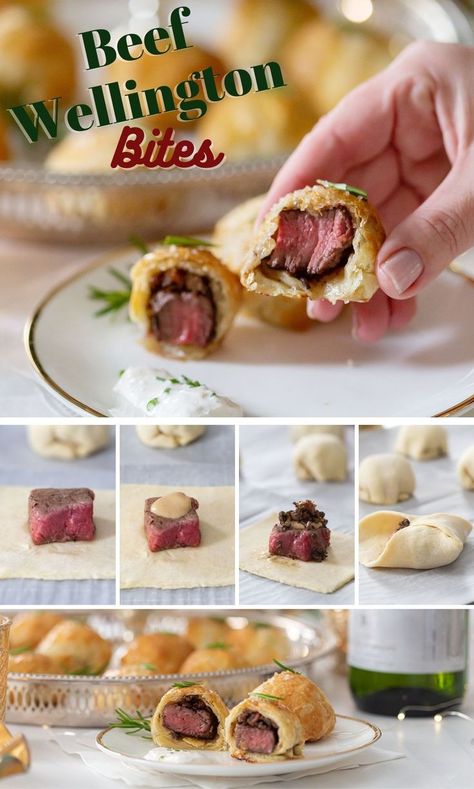 Wellington Bites, Beef Wellington Bites, Creamy Horseradish, Creamy Horseradish Sauce, Beef Wellington Recipe, Fancy Appetizers, Horseradish Sauce, Appetizers Easy Finger Food, Beef Wellington