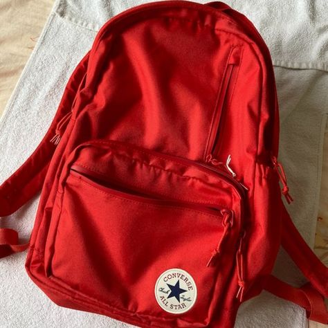 Converse Go Backpack - red Cute Red Backpack, Converse Bag Backpacks, Converse Backpack Aesthetic, Red Backpack Aesthetic, Red Bag Aesthetic, Converse Go 2 Backpack, Red School Bag, Mochila Converse, Mochila Aesthetic