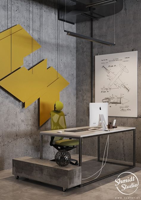 Industrial Interior Design Office, Minimal Office Design, Office Interior Design Creative, Architect Office Design, Creative Office Furniture, Modern Office Design Inspiration, Architect Office Interior, Office Cabin Design, Bauhaus Interior