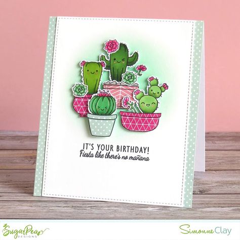 SemSee's Sparkly Scribblings: STAMPtember 2018: SugarPea Designs Cuddly Cacti Cactus Cards, Cactus Stamp, Sugarpea Designs, Mft Cards, Paper Crafts Card, Cactus Design, Cards For Friends, Simon Says Stamp, Simon Says