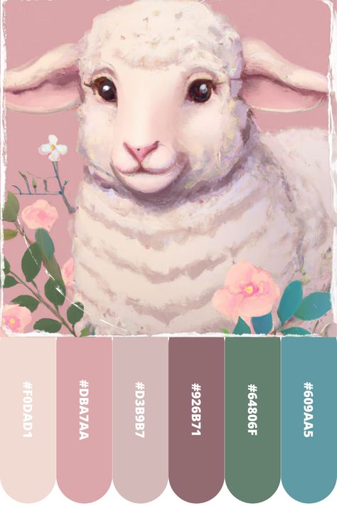 📌[◉Kleuren palleten ◎color palettes] Cow Color Palette, Sheep Cartoon, Cow Colour, Palette Art, Brand Colors, Colour Palette, Color Palettes, Alpaca, Sheep