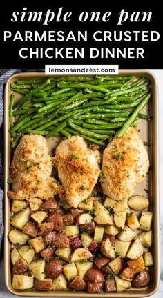 Chicken Sheet Pan Dinner, Crispy Roasted Potatoes, Chicken Sheet Pan, Sheet Pan Dinners Chicken, Sheet Pan Dinners Recipes, Chicken Healthy, Parmesan Crusted Chicken, Parmesan Crusted, Health Dinner