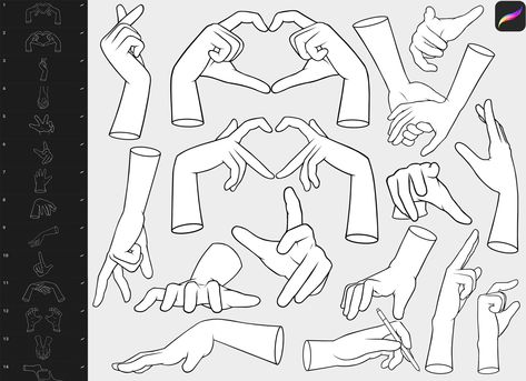 There are 30+ free hand stamps Procreate brushes in this set that will assist you in drawing hands for your character. Everything is well made and free ready to use on your iPad. Just realize your ideas on character drawings. Hands In Pockets Pose Drawing Reference, Hands Anatomy, Chibi Hands, Hand Gesture Drawing, Draw Pose, Hand References, Hand Anatomy, Hand Poses, Comic Ideas