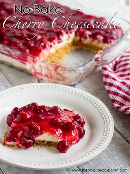 Cheesecake Cherry, Berry Pie Filling, Cherry Cheesecake Recipe, No Bake Cherry Cheesecake, Easy Cheesecake Recipes, Cherry Cheesecake, Cracker Crust, Easy Cheesecake, Cherry Pie Filling