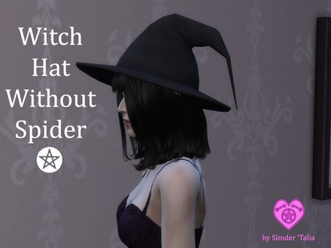 Witchy Sims 4 Cc, Los Sims 4 Mods, Cc Hats, Black Witch Hat, Sims Packs, Tumblr Sims 4, Free Sims, Witch Hats, Sims Four