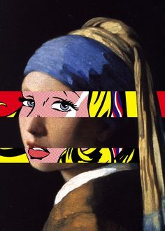 Art Appropriation, Graph Art, Images Pop Art, Girl With A Pearl Earring, Illustrations Art, Art Parody, Collage Artwork, Hair Ribbon, Gcse Art