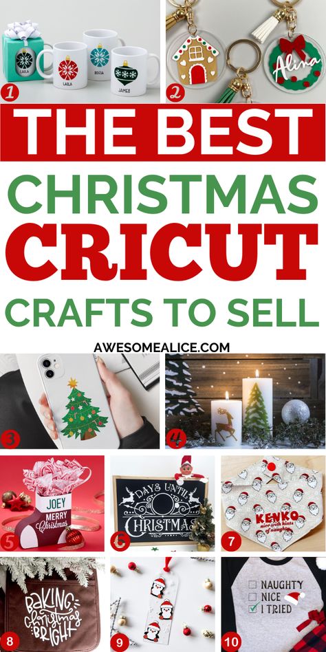 Discover 50 easy DIY Christmas Cricut crafts to sell for profit! From festive vinyl projects to handmade holiday decorations, these ideas are perfect for anyone looking to turn their crafting passion into a profitable venture. Start creating and selling your own Christmas Cricut crafts today! #ChristmasCricutCraftsToSell #VinylProjects #EasyDIY Easy Diy Cricut Christmas Gifts, Crafts With A Cricut, Garden Crafts To Sell, Diy Projects With Cricut, Mini Cricut Projects, Diy Christmas Signs Cricut, Homemade Christmas Gifts With Cricut, Diy Christmas Items To Sell, Diy Crafts With Cricut