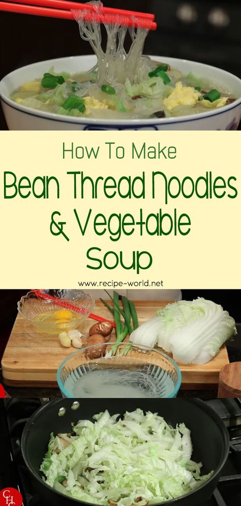 Bean Thread Noodles Recipes, Bean Thread Noodles, Cabbage Diet, Cabbage Soup Diet Recipe, Diet Soup Recipes, All About Food, Cabbage Soup Diet, Healthy Recipes For Diabetics, Cooking Soup