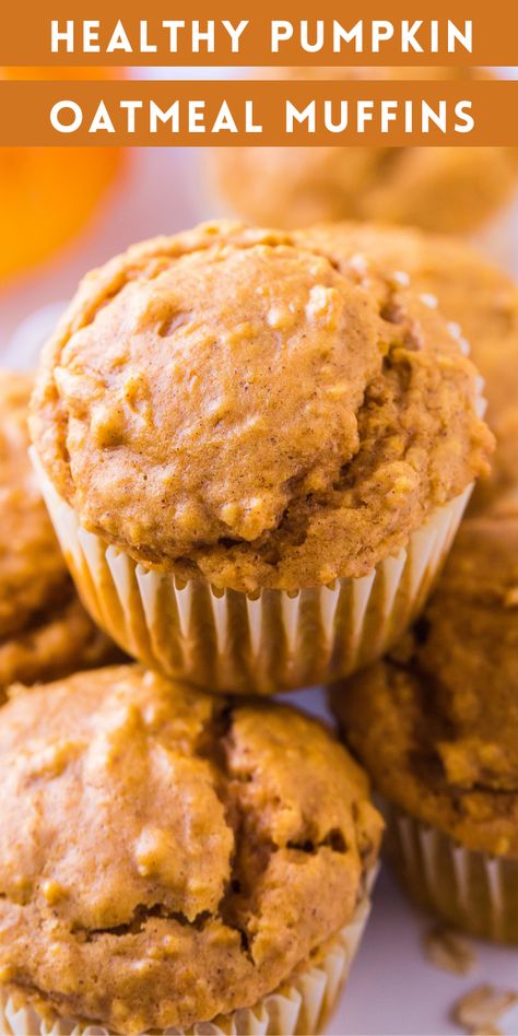 Healthy Pumpkin Oatmeal Muffins, Easy Healthy Muffins, Pumpkin Oatmeal Muffins, Best Pumpkin Muffins, Pumpkin Muffins Easy, Pumpkin Muffin Recipes, Homemade Muffins, Oatmeal Muffins, Pumpkin Recipes Dessert