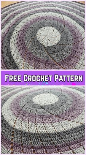 Crochet Spin Me Around Blanket Free Pattern Motifs Afghans, Spiral Crochet, Beau Crochet, Crochet Rug Patterns, Crochet For Beginners Blanket, Crochet Blanket Afghan, Crochet Circles, Beginner Crochet Projects, Crochet Simple