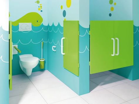 Preschool Bathroom, Kids Toilet Design, Preschool Bathroom Ideas, Daycare Bathroom Ideas, Children’s Bathroom, Daycare Design Ideas, Children Hospital Design, Kids Bathroom Design, Kids Toilet