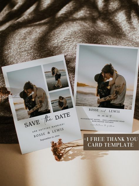 Save Our Date, Minimal Photo, Save The Date Designs, Modern Minimalist Wedding, Photo Save The Date, Save The Date Templates, Save The Date Postcards, Cards Templates, Wedding Invitation Paper