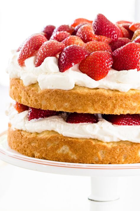 Strawberry Shortcake Cake Homemade Strawberry Shortcake, Wyse Guide, Nursing Cake, Shortcake Cake, Whiskey Cake, Inside Cake, Strawberry Shortcake Cake, White Cake Recipe, Strawberry Shortcake Recipes