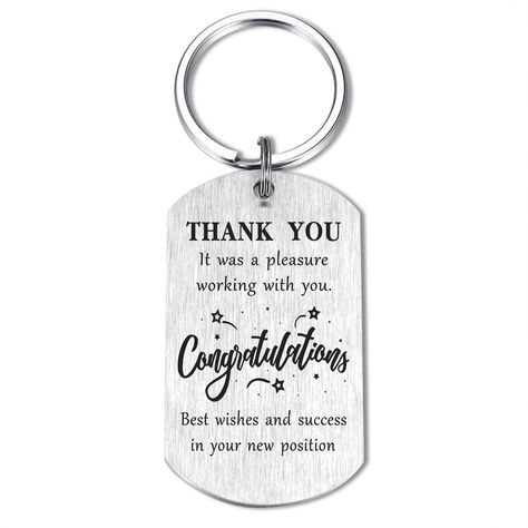 PRICES MAY VARY. Going away gift for coworker woman, coworker leaving gifts, the coworker keychain is a keepsake that remind them of the pleasure working with them, they are so important and forever in your heart, wish them a new chapter in their life Coworker keychain engraved with: "Thank you. It was a pleasure working with you. Congratulations. Best wishes and success in your new position" Goodbye Gifts - It's a heartfelt farewell gift for boss going away, a coworker leaving or retirement, ev Gift For Boss Leaving, Farewell Gift For Boss, Farewell Gifts For Friends, Coworker Leaving, Gift For Boss, Goodbye Gifts, Retirement Gifts For Women, Leaving Gifts, Farewell Gifts