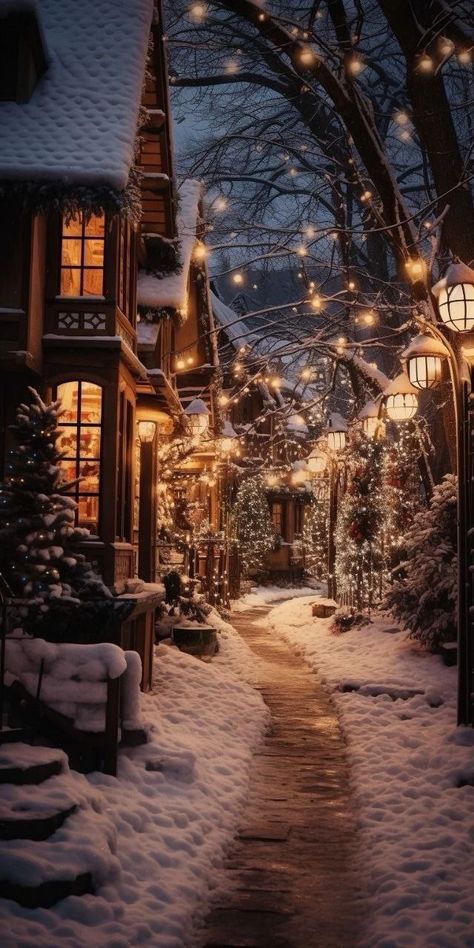 Christmas Wallpaper Scenery, Cozy Winter Aesthetic Home, Cosy Christmas Wallpaper, Christmas Magic Wallpaper, Winter Wonderland Iphone Wallpaper, Christmas Scenes Photography, Old Christmas Aesthetic Wallpaper, Christmas Landscape Wallpaper, Beautiful Winter Scenes Christmas