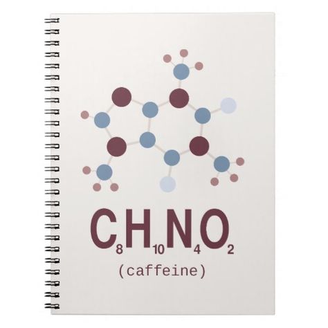 Caffeine Chemical Formula Spiral Notebook Lovers Background, Caffeine Drinks, Scratch Paper, Chemical Formula, Writing Tools, Coffee Love, Coffee Lover Gifts, Custom Posters, Personalized Prints