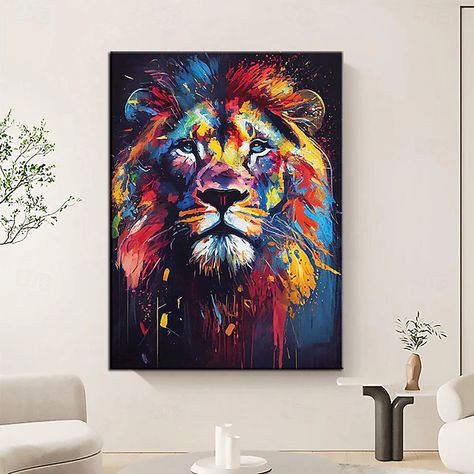 Large Lion Oil Painting on Canvas hand painted tiger Abstract Animal Canvas painting Wall Art Modern Impressionist Lion Artwork picture for Living Room bedroom wall home decor 2024 - $83.99 Tiger On Canvas, Lion Painting Acrylic, Abstract Lion Painting, Lion Oil Painting, Abstract Animal Painting, Tiger Abstract, Mudroom Kitchen, Animals Abstract, Animal Canvas Paintings