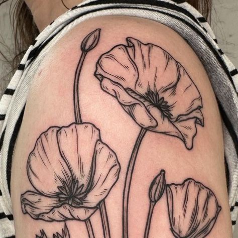 rosalie | tattoo artist on Instagram: "California poppies for Victoria🧡 Thank you!! Books open 9/1 @ 12pm✨ . #nyctattoo #newyorktattoo #femaletattooartist #tattoo #blackwork #blackworktattoo #linework #lineworktattoo #blackworkers #nature #botanical #botany #flowers #flowertattoo #etchingtattoo #brooklyn #brooklyntattoo" Rosalie Tattoo, Linework Flower Tattoo, Botany Tattoo, Lisa Tattoo, Brooklyn Tattoo, Etching Tattoo, New York Tattoo, Nyc Tattoo, California Poppies