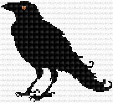 Crow|34|4561 Cross Stitch Calculator, Diy Perler Bead Crafts, Pixel Art Characters, Diy Perler Beads, Pixel Pattern, Pixel Art Pattern, Art Characters, Online Pattern, Cross Stitch Patterns Free