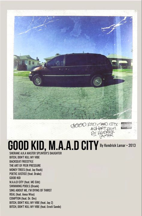 minimal polaroid album cover poster for good kid, m.a.a.d city by kendrick lamar Kendrick Lamar Album Cover, Good Kid Maad City, Rap Album Covers, Minimalist Music, Now Quotes, City Canvas, Music Poster Ideas, Vintage Music Posters, Film Posters Minimalist