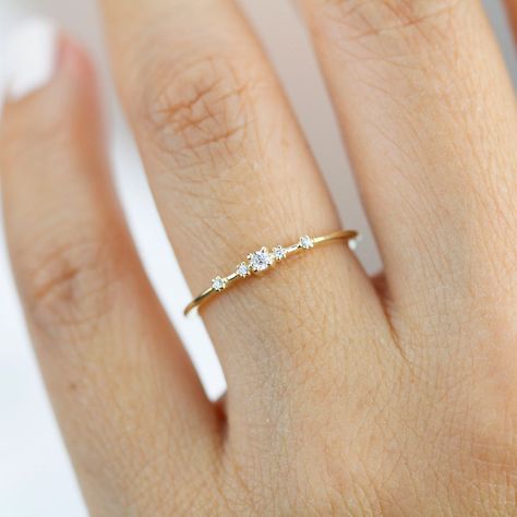 Simple Engagement Ring Dainty Engagement Rings for Women - Etsy Canada Simple Unique Engagement Rings, Simplistic Jewelry, Petite Engagement Ring, Unique Engagement Rings Rose Gold, Engagement Ring Dainty, Delicate Engagement Ring, Dainty Engagement, Dainty Diamond Ring, Dainty Wedding Ring