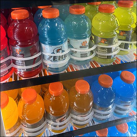 Gatorade Cooler Custom Shelf Management Gatorade Bottle Aesthetic, Gatorade Aesthetic, Candy Drawer, Track Bag, Custom Shelf, Retail Fixtures, Dry Land, Store Fixtures, Vintage Poster Art