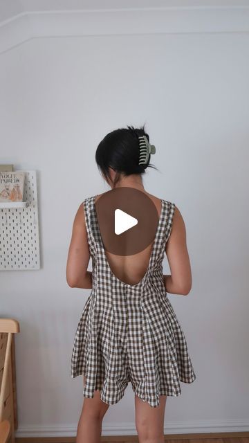 Felicity | Sewing + Slow Fashion on Instagram: "The #hollyhockromper in olive gingham linen 🫒 gifted by The Fabric Store. Details and pattern review in my last post 

@wearethefabricstore @_sadoe_ #thefabricstore #tfs #sewingproject #memade #memadewardrobe #sewistsofinstagram" Garment Sewing, Gingham Linen, March 16, Last Post, Fabric Store, My Last, Dressmaking, Slow Fashion, Gingham