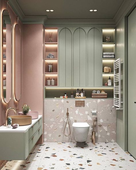 Teenager Bathroom, Bathroom Niche Ideas, Toilet Design Modern, Bathroom Niche, Aesthetic Interior Design, Washbasin Design, Bathroom Decor Luxury, Washroom Design, Bathroom Tile Designs