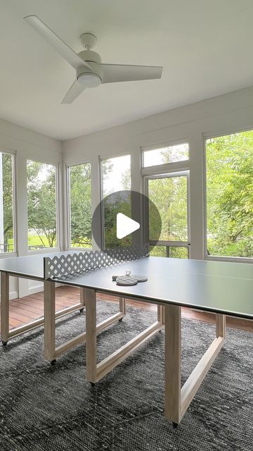 Anne Marie Williams | DIY & Design on Instagram: "So much fun creating this ping pong table for my kids! Not going to lie, my favorite part is how functional those ikea tables are🙌  #pingpongtable #easydiy #diygames #diytutorial #diytutorials" Ping Pong Table Dimensions, Ping Pong Table Painted, Diy Ping Pong Table, Ikea Tables, Austin House, Mary Austin, Pong Table, Austin Homes, Diy Games