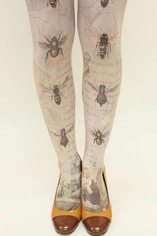 Bees: #Bees. Mrs Frizzle Aesthetic, Bee Outfit, Funky Tights, Print Tights, Bug Print, I Love Bees, Insect Print, Illustration Story, Bee's Knees