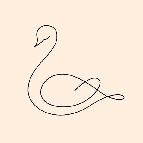 Infinity Line Art, Minimal Swan Tattoo, Line Art Swan, Swan Line Tattoo, Minimalist Swan Tattoo, Swan Fine Line Tattoo, Swan Outline Tattoo, Swan Tatoos, Small Swan Tattoo