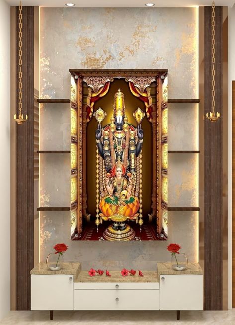 Puja design ideas Puja Design, Temple Room, Pooja Door Design, Interior Designers In Hyderabad, Locker Designs, Front Door Design Wood, Mandir Design, Staircase Storage, House Interior Design Styles