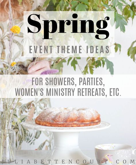 Spring Brunch Theme Ideas, Spring Womens Ministry Ideas, Ladies Spring Luncheon Ideas, Womens Ministry Events Decor, Ladies Brunch Themes, Ladies Social Event Ideas, Womens Luncheon Ideas Table Decorations, Spring Fling Ideas For Church, Spring Event Themes