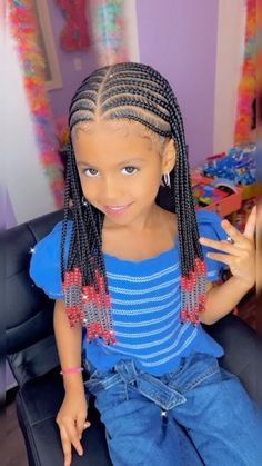 Kids Conrows Ideas, Cornrows For Girls Black, Straight Up Hairstyles For Kids, Kids Fulani Braids With Beads, Braids On Little Black Girls, Cornrow Hairstyles For Black Girls Kids, Cornrow Kids Hairstyles, Hair For Kids Braids, Black Girls Hairstyles For Kids Braids Cornrows Natural Hair Styles