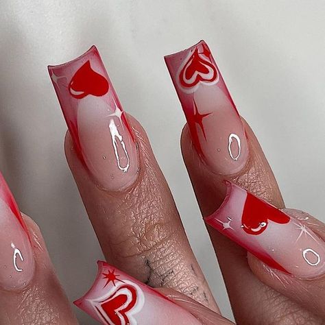 Nails With Bow Design, Press On Nails Square, Red Acrylic Nails, Manicure Tips, Nail Type, Coffin Press On Nails, Nails Square, Nail Forms, Nail Length