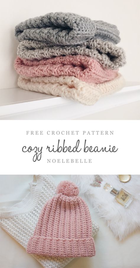 Crochet Messy Bun Hat Pattern Free, Crochet A Beanie, Crochet Cat Beanie, Crochet Tutorial For Beginners, Beanie Pattern Free, Crochet Project Free, Cap Crochet, Ribbed Crochet, Crochet Beanies