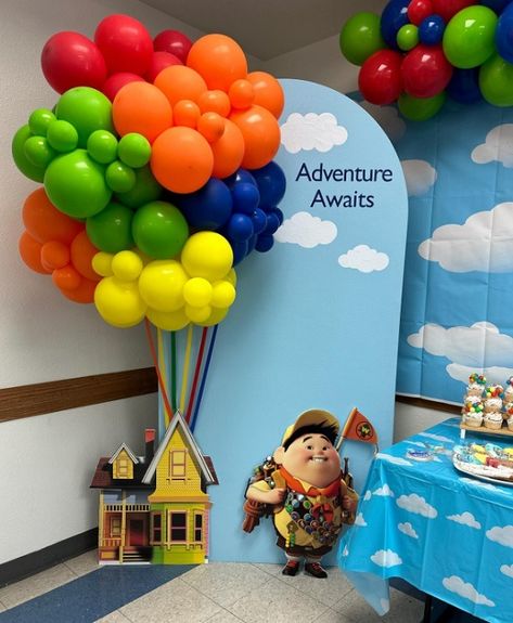 Adventure Awaits, UP-themed Baby Shower – Baby Shower Ideas 4U Adventure Themed Party, Up Movie Birthday Theme, Pixar Up Themed Baby Shower Ideas, Up 1st Birthday Theme, Up Themed Gender Reveal, Up Themed Birthday Party Pixar, Up Baby Shower Ideas, Up Themed Baby Shower Ideas, Up Birthday Party Theme Disney