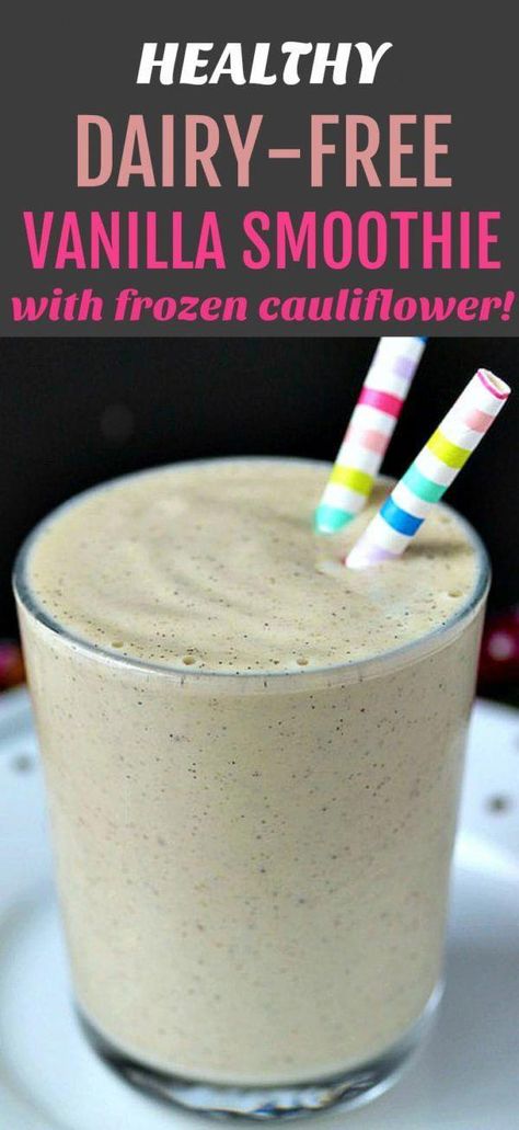 Healthy Vanilla Smoothie, Cauliflower Smoothie, Vanilla Smoothie Recipes, Frozen Cauliflower, Healthy Beverages, Desayuno Keto, Veggie Smoothies, Body Ideas, Vanilla Smoothie