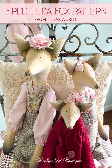 Tilda Rabbit Pattern, Tilda Fox Pattern, Tilda Friends Clothes Pattern, Free Tilda Patterns, Tilda Sewing Projects, Tilda Sheep Pattern, Tone Finnanger Tilda, Tilda Free Pattern, Tilda Clothes Pattern Free