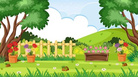 Hd Landscape, Cartoon Garden, 2d Character Animation, Garden Clipart, Border Clipart, Clip Art Library, Garden Illustration, All Disney Princesses, Background Powerpoint