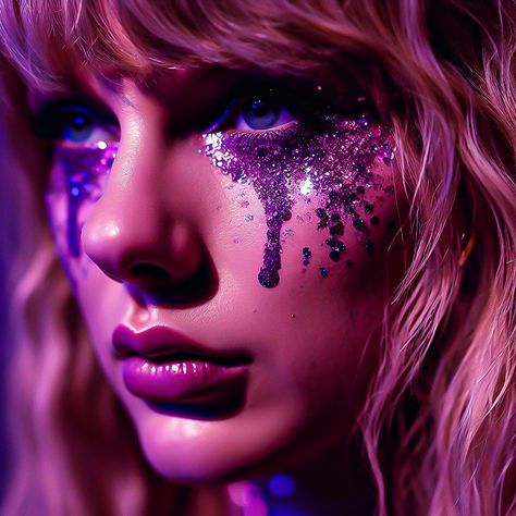 Euphoria Taylor swift glitter tears Euphoria Tears, Euphoria Glitter Tears, Glitter Taylor Swift, Constructed Photography, Glitter Tears Makeup, Makeup Tears, Taylor Swift Glitter, Tears Photography, Taylor Swift Fanart